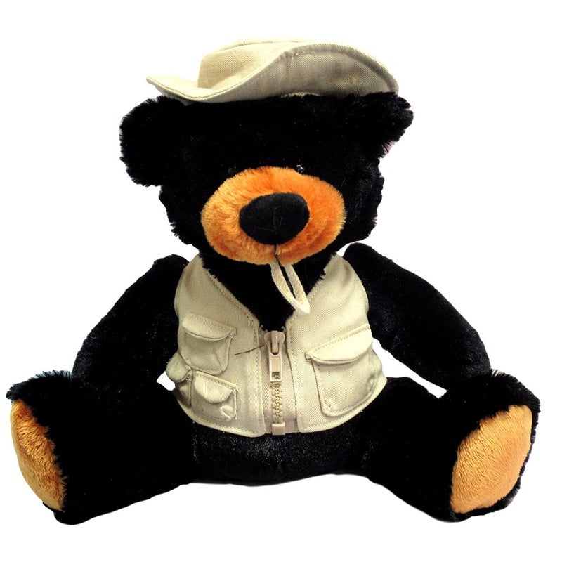 Wishpets Stuffed Animal - Soft Plush Toy for Kids - 10"" Fishing Bear with Vest and Hat